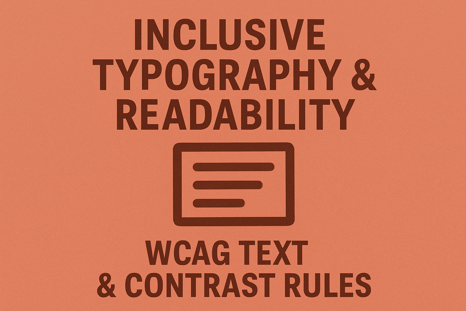 Inclusive Typography & Readability — WCAG Text & Contrast Rules